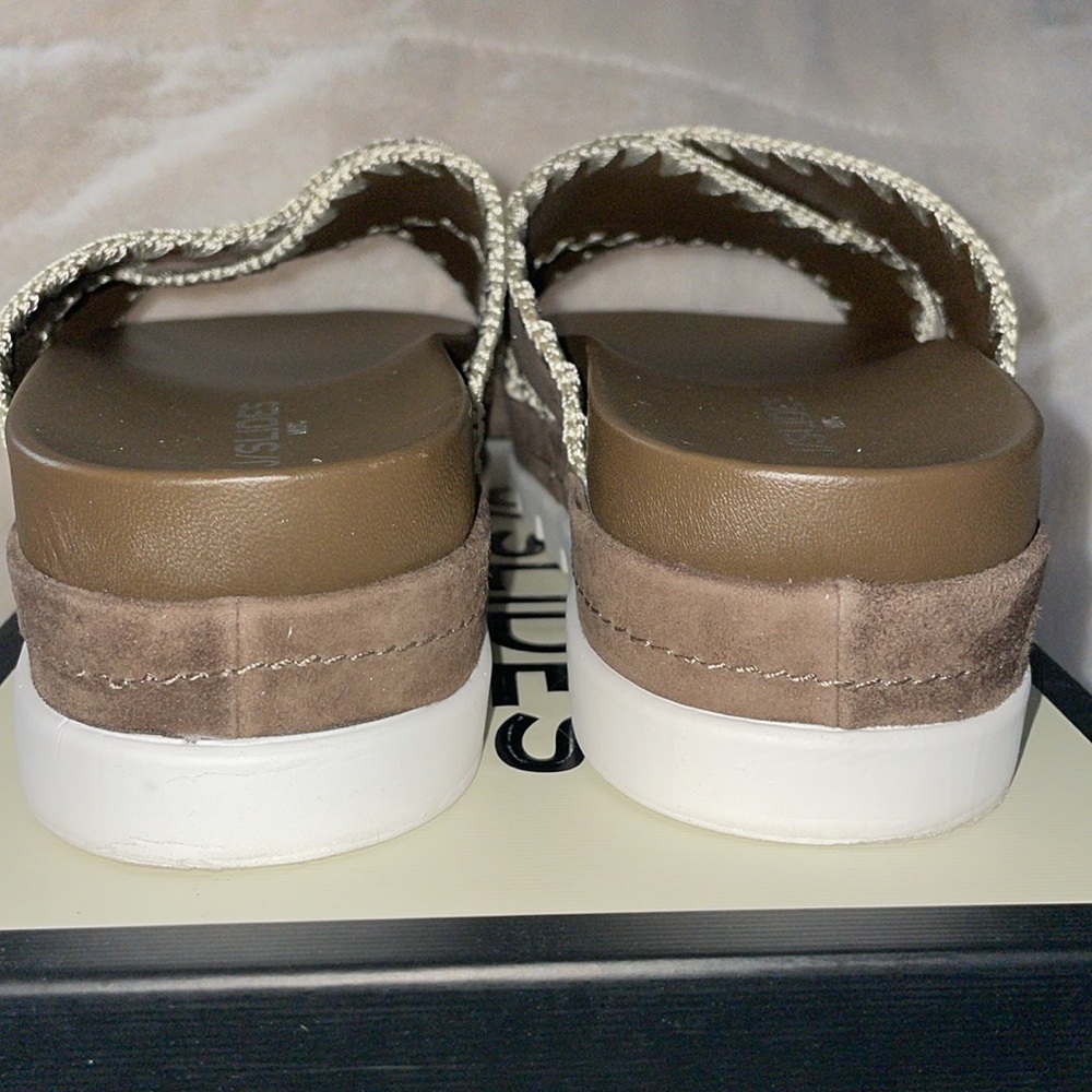 NWT J/SLIDES BOO Khaki Suede Sandal - Picture 9 of 14